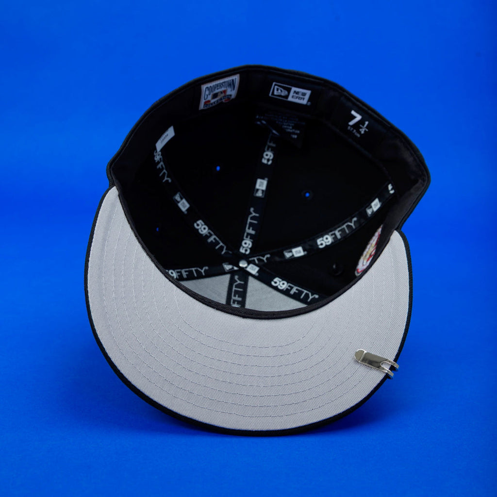 NEW ERA 59FIFTY BLACK ANAHEIM ANGELS W/ 50TH ANNIVERSARY SIDE PATCH