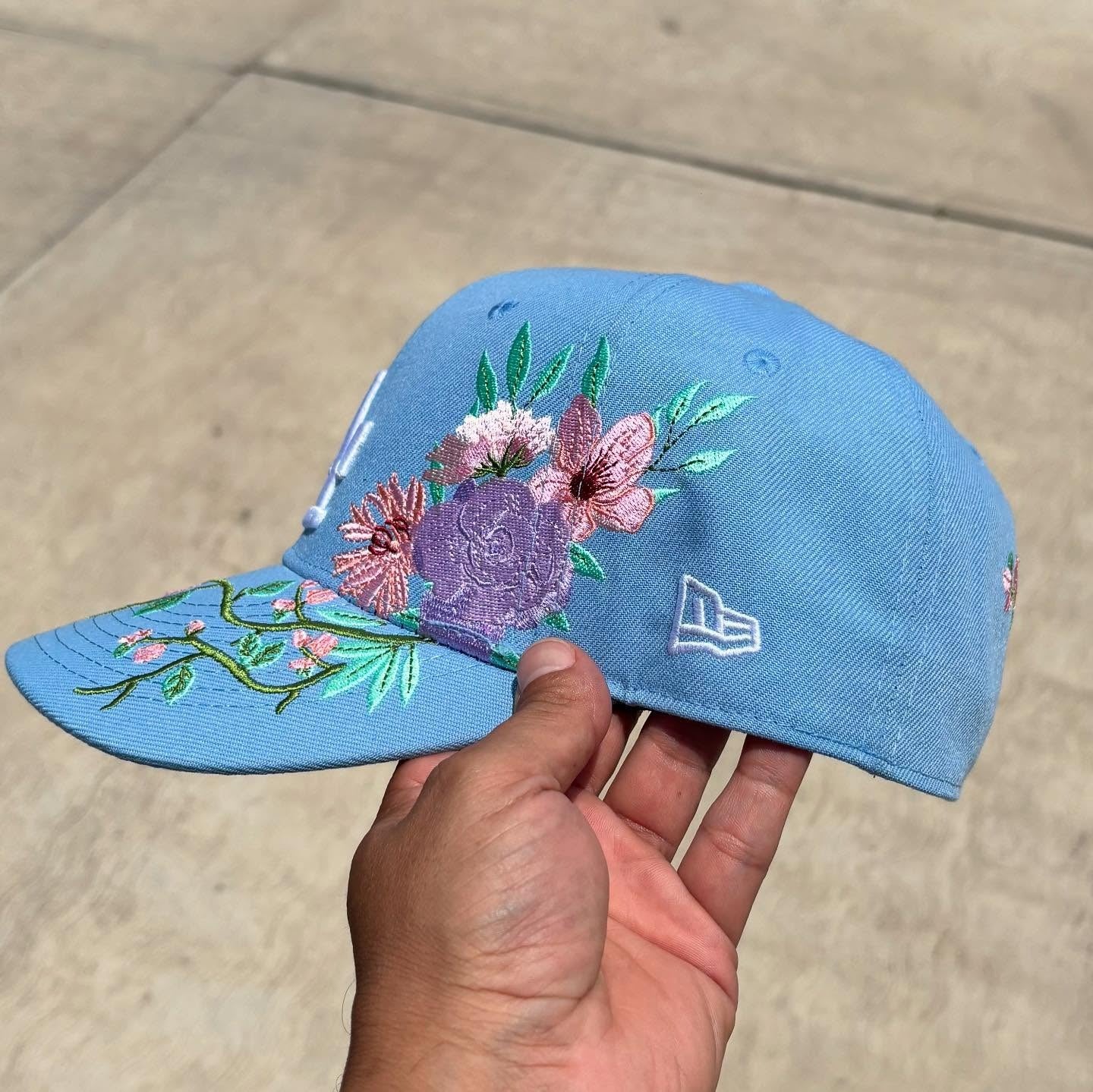 NEW ERA LOS ANGELES DODGERS FLORAL EMBROIDERED CASUAL BASEBALL CAP