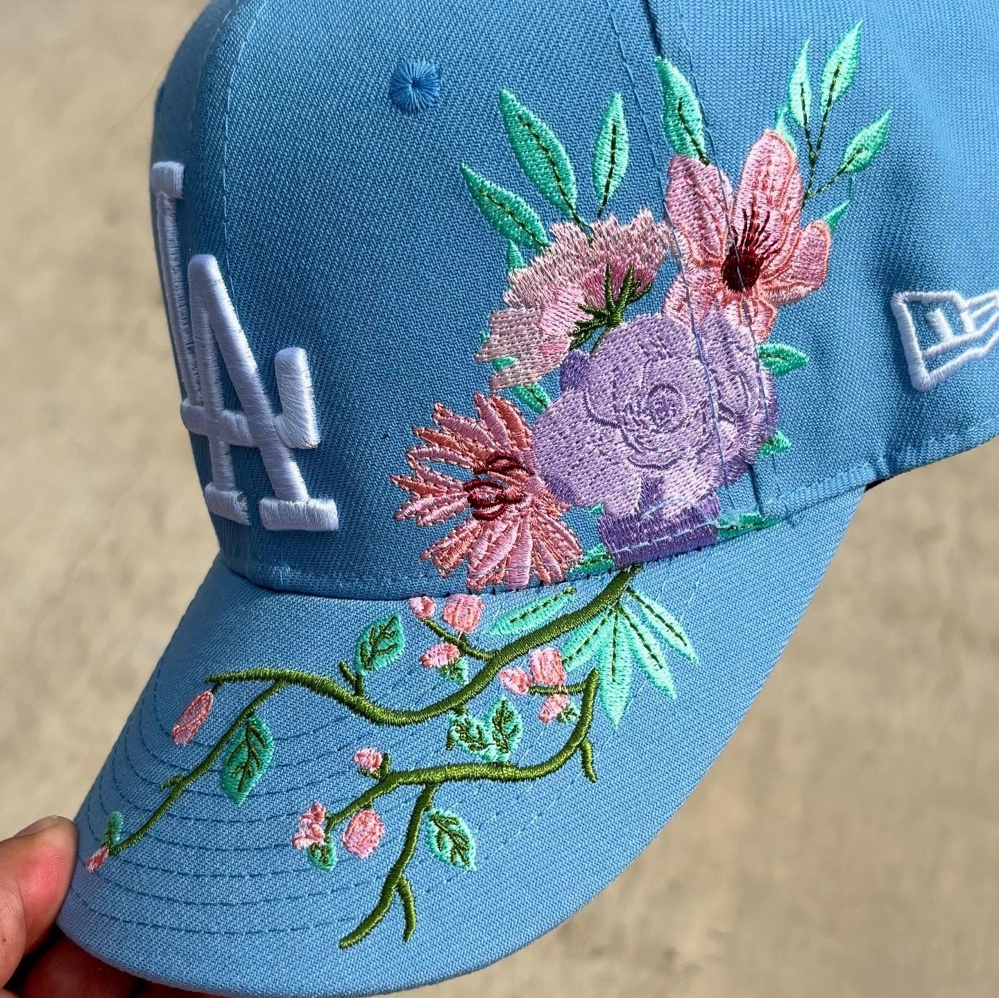 NEW ERA LOS ANGELES DODGERS FLORAL EMBROIDERED CASUAL BASEBALL CAP