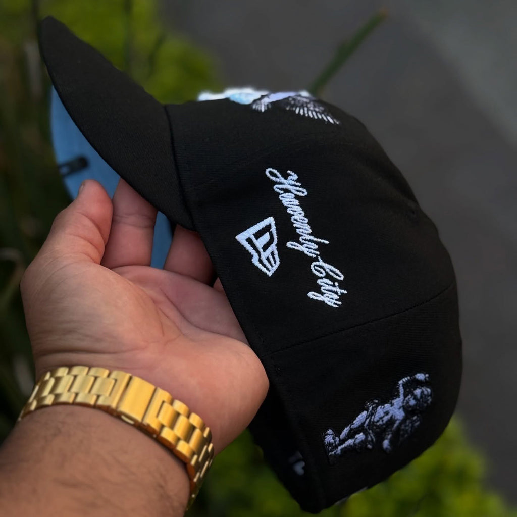 NEW ERA BLACK LOS ANGELES DODGERS "HEAVENLY CITY" W/ 50TH ANNIVERSARY SIDE PATCH *FREE BLIP INCLUDED EMBROIDERED CASUAL BASEBALL CAP