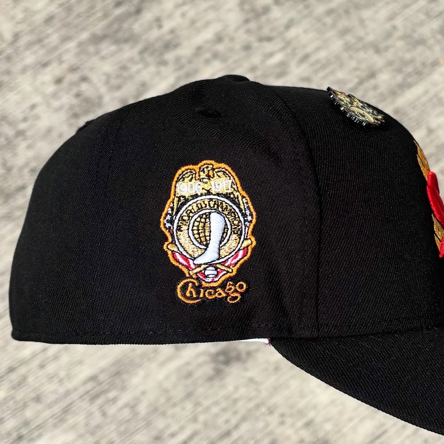 NEW ERA CHICAGO WHITE SOX FLAME BLACK PRIME EDITION EMBROIDERED CASUAL BASEBALL CAP