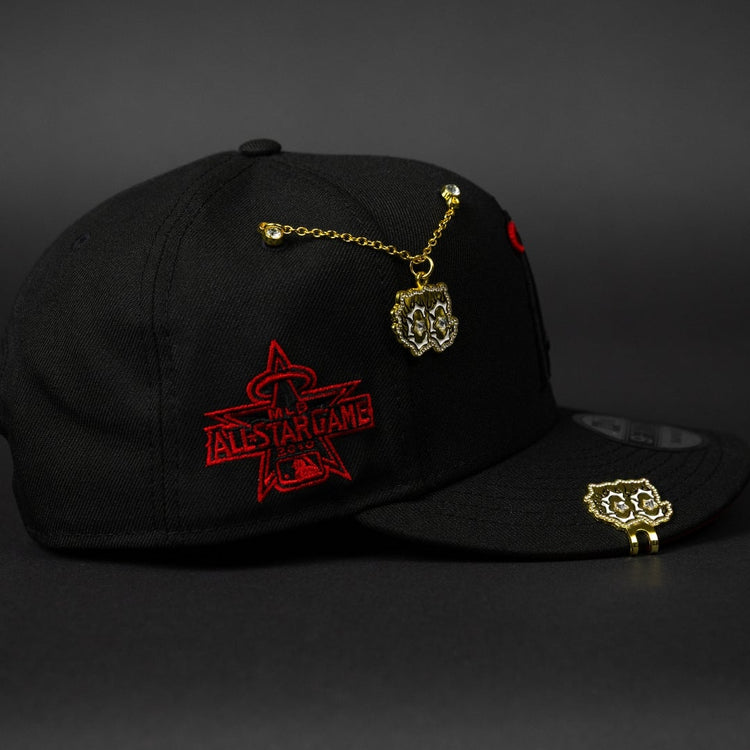 NEW ERA EXCLUSIVE 9FIFTY BLACKED OUT ANAHEIM ANGELS SNAPBACK W/ 2010 ALL STAR GAME SIDE PATCH