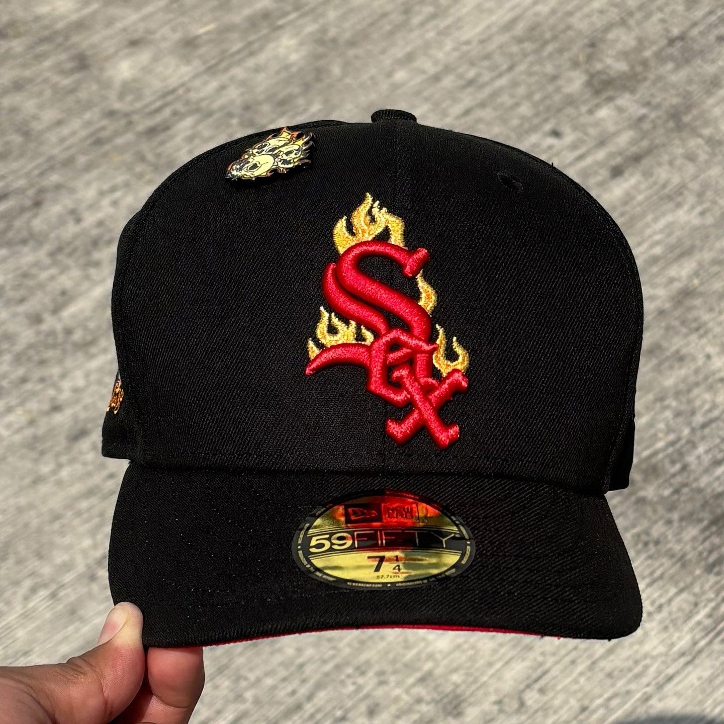 NEW ERA CHICAGO WHITE SOX FLAME BLACK PRIME EDITION EMBROIDERED CASUAL BASEBALL CAP