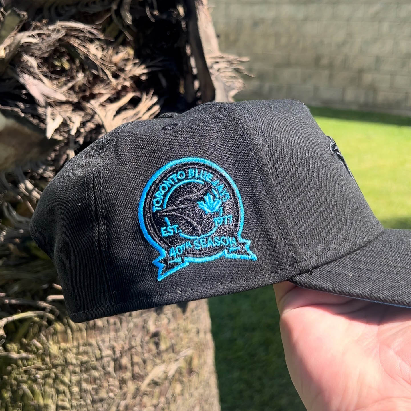 NEW ERA TORONTO BLUE JAYS BLACK BLUE 9FORTY A FRAM EMBROIDERED CASUAL BASEBALL CAP